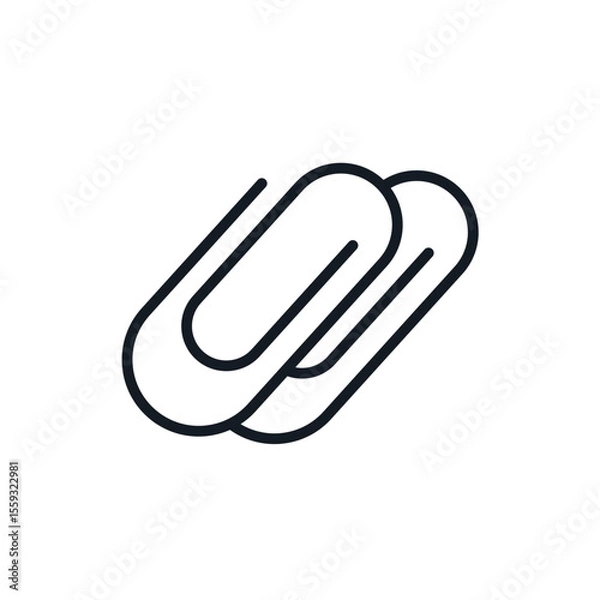 Fototapeta paper clip icons isolated on White Background. Flat style design
