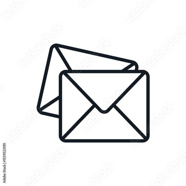 Fototapeta envelope icons isolated on White Background. Flat style design
