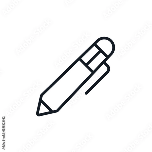 Fototapeta ballpen icons isolated on White Background. Flat style design
