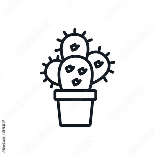 Fototapeta cactus icons isolated on White Background. Flat style design