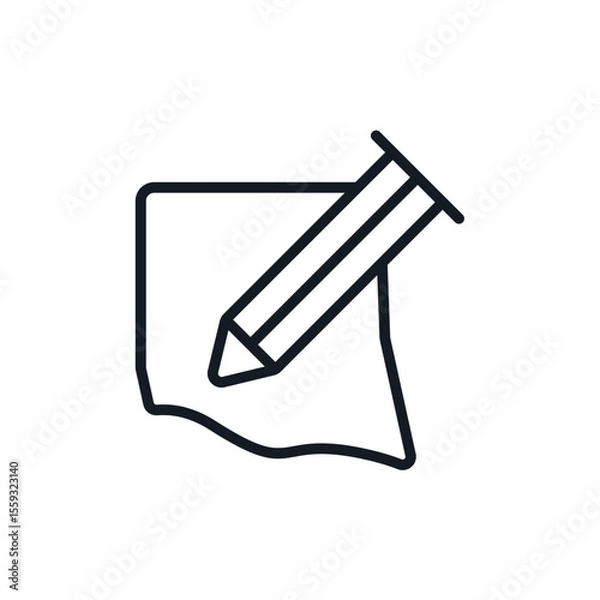 Fototapeta pencil icons isolated on White Background. Flat style design