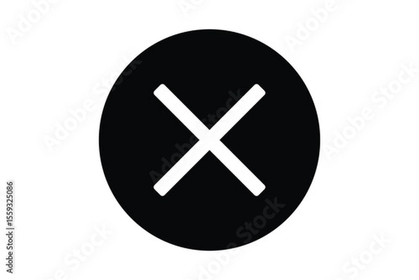 Obraz Black and white cancel icon vector