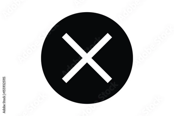 Obraz Black and white cancel icon vector