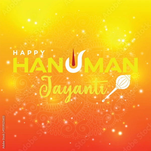 Obraz Hanuman Jayanti background design, Happy Hanuman Jayanti text vector