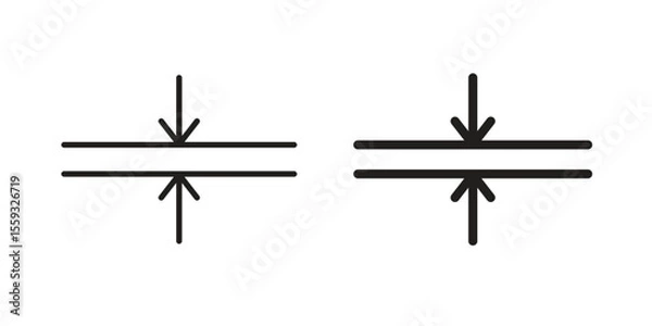 Fototapeta Thickness icon on white background. Vector simple illustration.