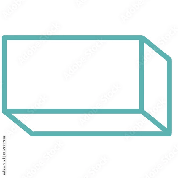 Fototapeta cuboid geometry Line Art Illustration