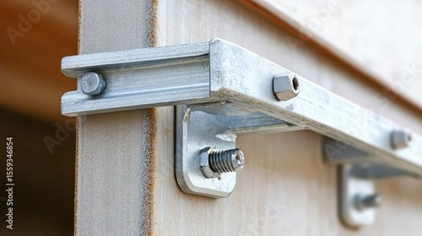 Obraz Metal Sliding Door Track System with Roller Mechanism Close-up