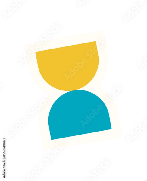 Obraz Brutalist abstract shape sticker. Bold geometric figure in flat form. Unique icon, contemporary element, and modern design, ideal for graphic projects and artistic illustrations.
