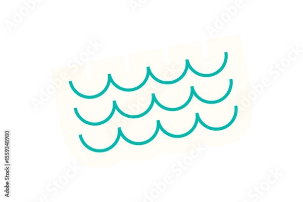 Obraz Brutalist wave abstract element sticker. Minimal form and shape of a figure create a modern element. Flat style and y2k aesthetics, ideal for contemporary graphic projects bold designs.