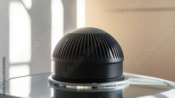 Obraz Sleek Modern Speaker on Glass Table in Soft Natural Lighting