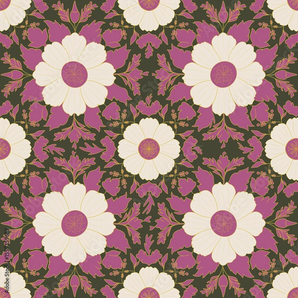 Obraz Beautiful flowers seamless pattern design 