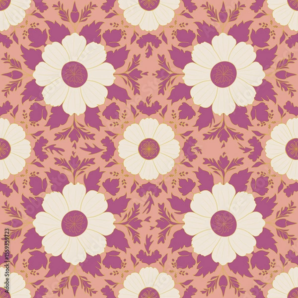 Obraz Beautiful flowers seamless pattern design 