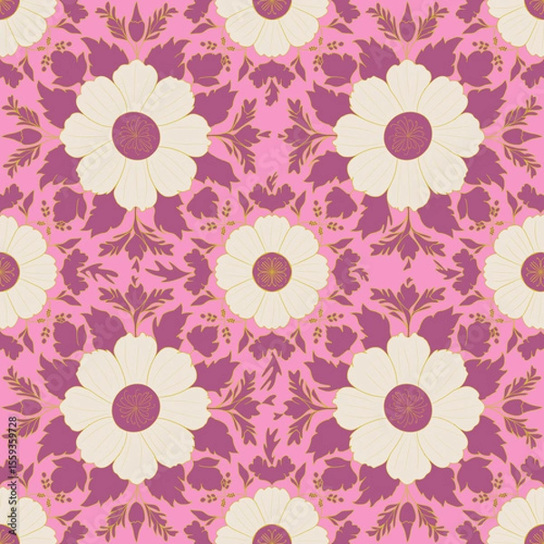 Obraz Beautiful flowers seamless pattern design 