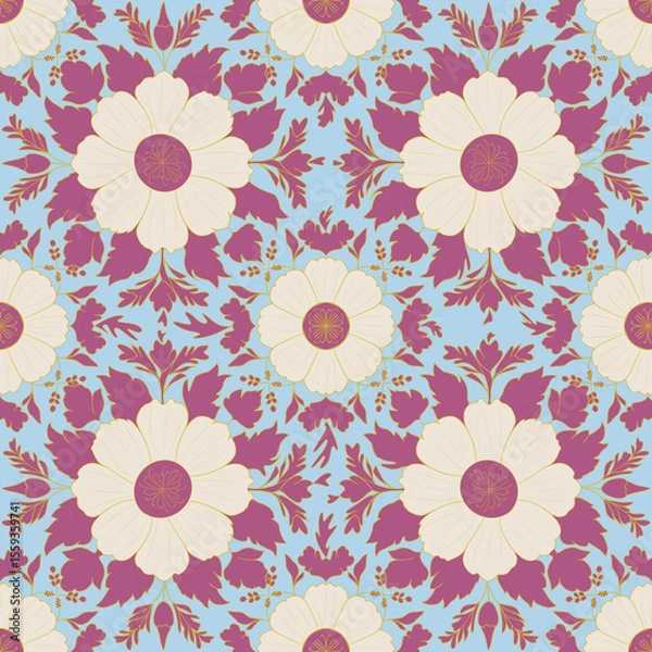 Obraz Beautiful flowers seamless pattern design 