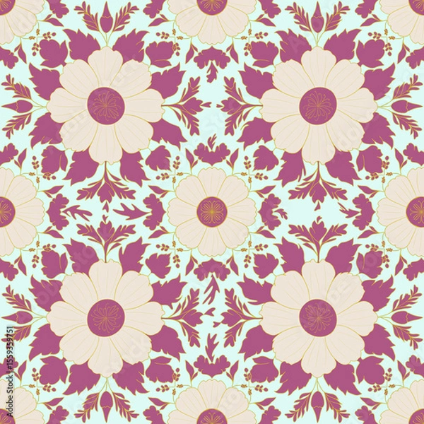 Obraz Beautiful flowers seamless pattern design