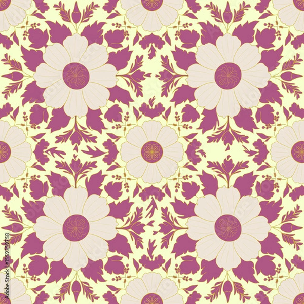 Obraz Beautiful flowers seamless pattern design 