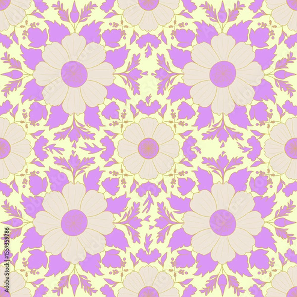 Obraz Beautiful flowers seamless pattern design 