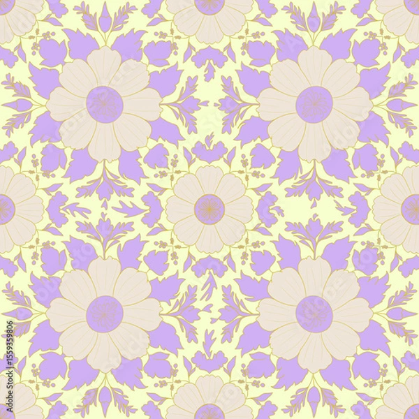 Obraz Beautiful flowers seamless pattern design 
