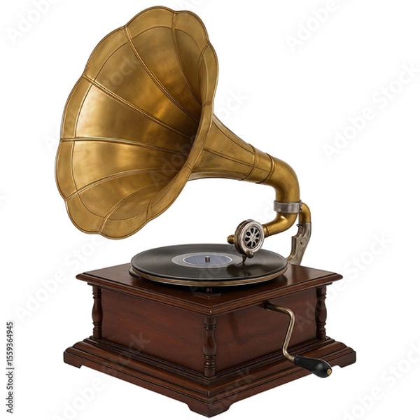Obraz old gramophone isolated on white