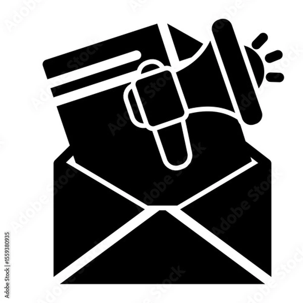 Obraz Bulk Email Campaign and Newsletter Icon (Solid style)