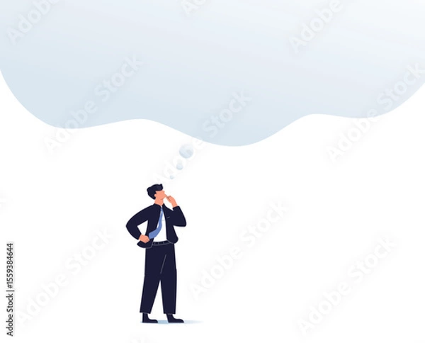 Fototapeta Think big, ambition to success, dream big to change the world or contemplation to get solution to solve big problem
