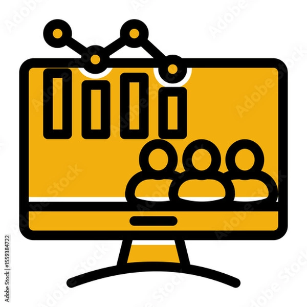 Obraz Visitor Analytics and Audience Tracking Icon (Solid Color Lineal style)