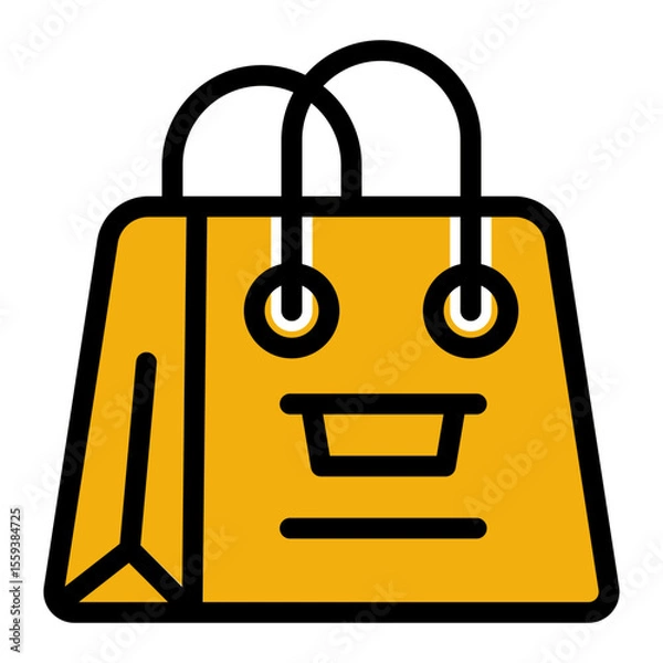 Obraz Online Purchase and Retail Bag Icon (Solid Color Lineal style)