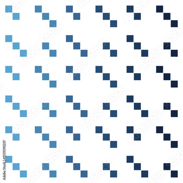 Fototapeta Geometric seamless pattern with blue gradient checkered squares, suitable for digital backgrounds, textiles, packaging, web and other graphic designs.