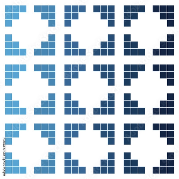 Fototapeta Geometric seamless pattern with blue gradient checkered squares, suitable for digital backgrounds, textiles, packaging, web and other graphic designs.