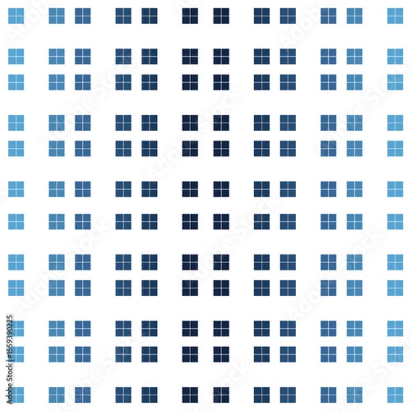 Fototapeta Geometric seamless pattern with blue gradient checkered squares, suitable for digital backgrounds, textiles, packaging, web and other graphic designs.