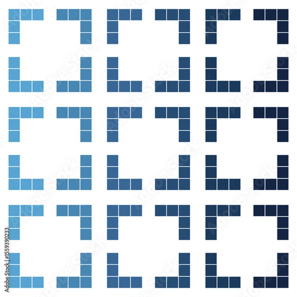 Fototapeta Geometric seamless pattern with blue gradient checkered squares, suitable for digital backgrounds, textiles, packaging, web and other graphic designs.