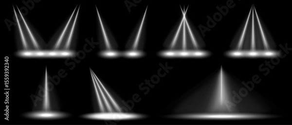 Fototapeta ベクターのスポットライトの舞台の照明の光のセット