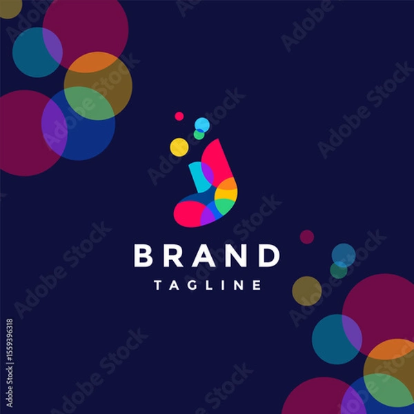 Fototapeta Fun Colorful Bubble Socks Logo Design. Playful Colorful Bubble Socks Logo Design.