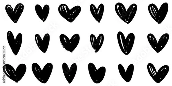 Fototapeta Doodle sketch style of hearts icon vector illustration for concept design.