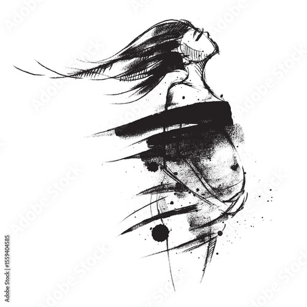 Fototapeta Pregnant woman. Girl expecting a baby. Motherhood