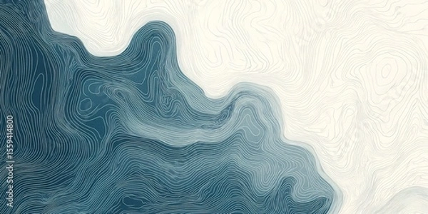 Obraz Topographic line map background, simple lines, monochrome, vector illustration, topography contour pattern on a white background. Flat design. Minimalism. Vector graphics.