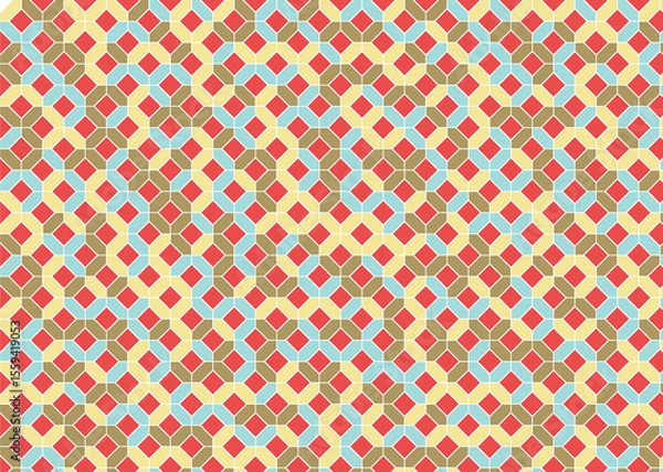 Fototapeta 幾何学的なタイル模様 背景