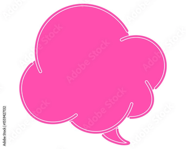 Fototapeta シンプルなカラーの吹き出し　雲形