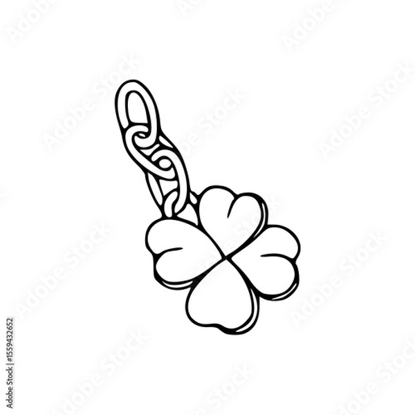 Fototapeta four-leaf clover keychain vector