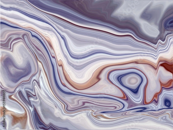 Fototapeta Vibrant abstract marble texture featuring flowing swirls of blue, lavender, cream, and deep red tones, creating a dynamic and artistic visual.

