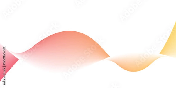 Fototapeta Curve shape flow vector abstract background in red and yellow gradient, motion art,