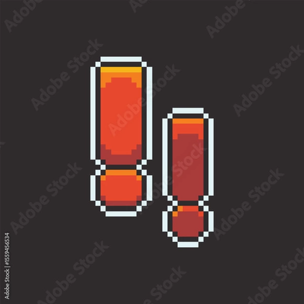 Fototapeta this is exclamation mark icon in pixel art with colorful color and black background this item good for presentations,stickers, icons, t shirt design,game asset,logo and your project.