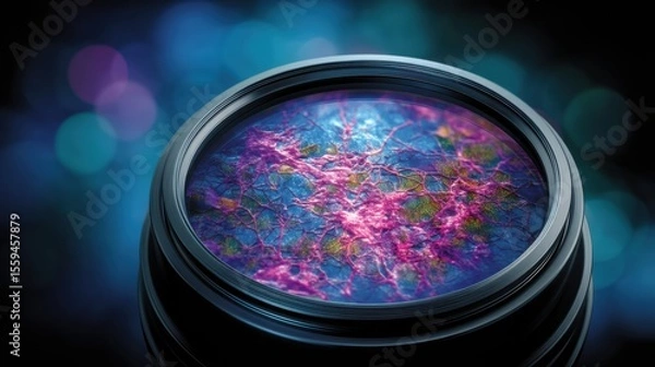 Fototapeta Exploring Biotech Innovations Through the Lens of a High-Resolution Microscope in Drug Discovery