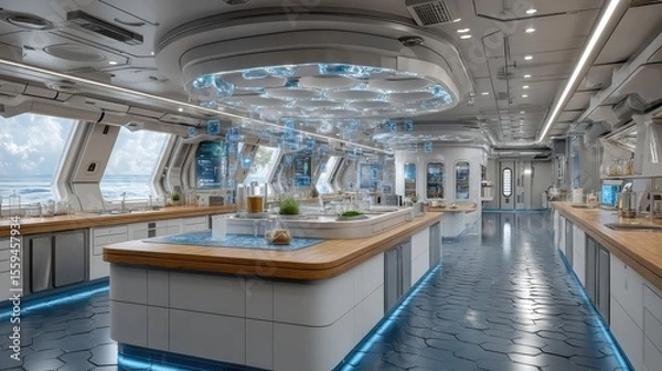 Fototapeta Exploring the Future of Kitchen Design and Biotech Drug Discovery Innovations through Advanced Technology