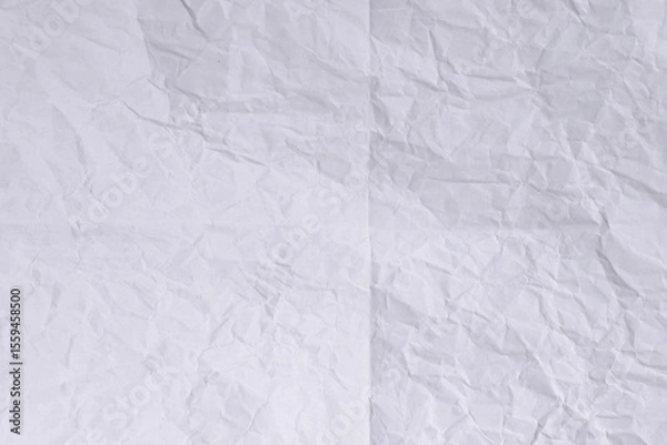 Fototapeta White Wrinkled Paper Texture Background with Fold Line

