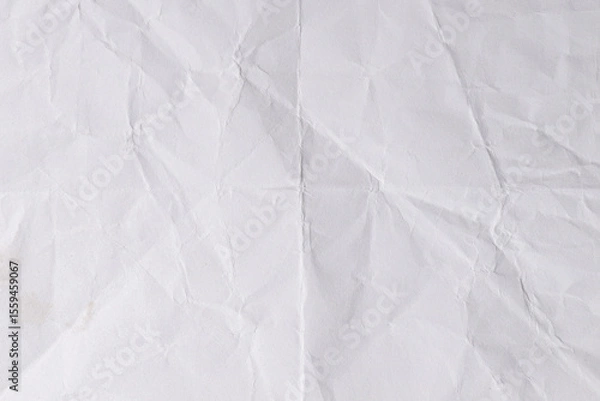 Fototapeta White Wrinkled Paper Texture Background with Fold Line


