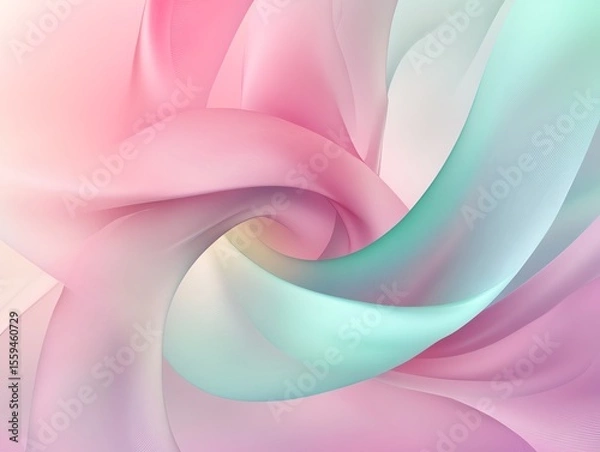 Fototapeta Abstract Pink and Mint Swirl Gradient Background