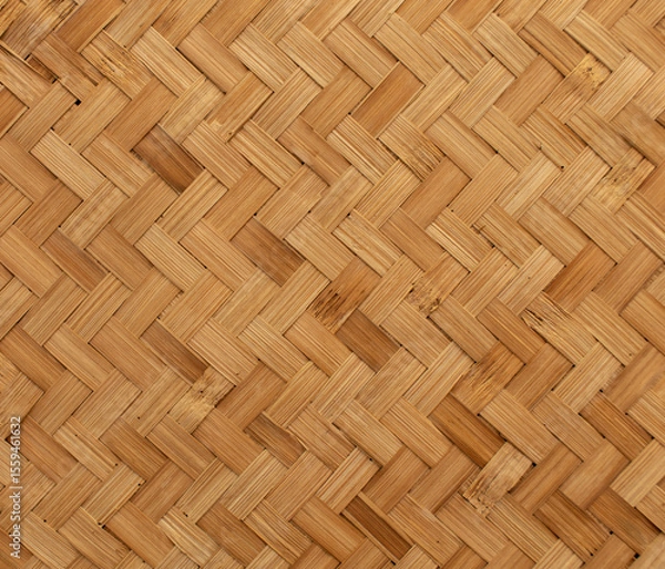 Fototapeta Close-up photo of bamboo weaving pattern