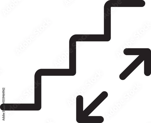 Fototapeta Stairs Up Down - Simple Minimalist Icon
