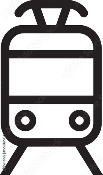 Fototapeta Tram - Simple Minimalist Icon